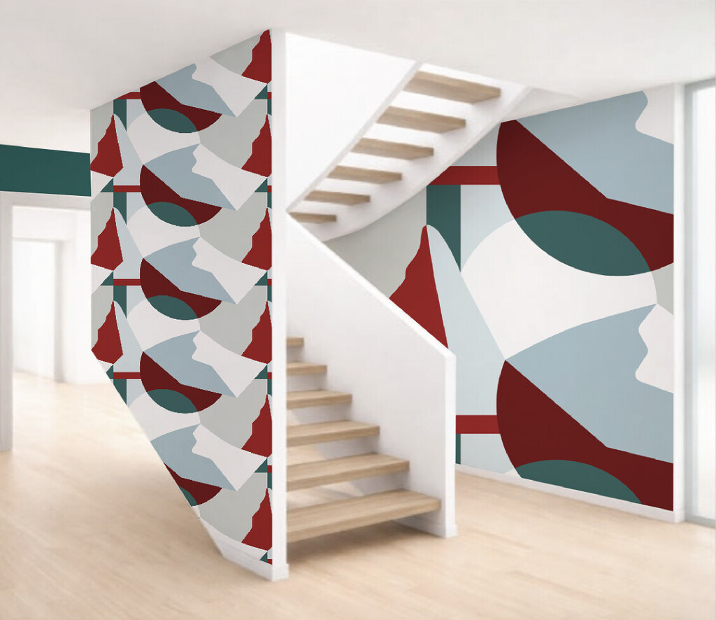 Proposition ECHOES, motif en papier peint pour l'Ambassade de Suisse à Belgrade